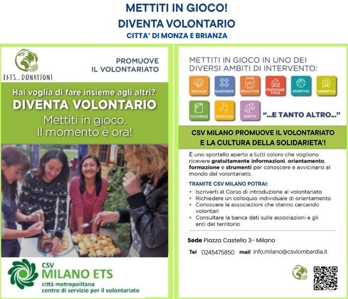 Servizio di orientamento e formazione al volontariato di Monza e Brianza